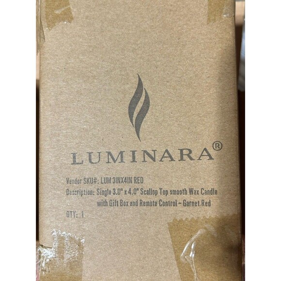 Luminara Set of 2 ~ 4" & 6” Gift Boxed Garnet Red Flameless Candles - Picture 3 of 3
